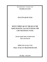 Hoàn thiện quản trị quan hệ khách hàng tại ngân hàng MB chi nhánh đà nẵng