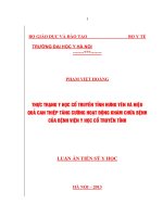 Thực trạng y học cổ truyền tỉnh hưng yên và hiệu quả can thiệp tăng cường hoạt động khám chữa bệnh của bệnh viện y học cổ truyền tỉnh