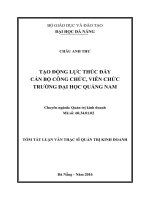 Tạo động lực thúc đẩy cán bộ công chức, viên chức trường đại học quảng nam