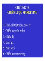 Bài giảng quản trị kinh doanh quốc tế (international business international business managementmanagement)   chương 10  chiến lược marketing