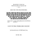 Nội dung, phương pháp kiểm tra đánh giá sự phát triển năng lực tự học,  năng lực phát hiệngiải quyết vấn đề và năng lực sáng tạo của học sinh thông qua dạy học Hóa học chương halogen và chương oxi – lưu huỳnh lớp 10 trường THPT  Tỉnh Xiêng  Khoảng của nướ