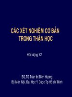 các xét nghiệm cơ bản trong thận học - y3 2006