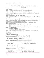 Đề cương ôn tập học kì 2 môn toán