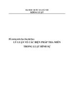Đề cương môn học Sau đại học: LÝ LUẬN VỀ CÁC BIỆN PHÁP THA MIỄN TRONG LUẬT HÌNH SỰ