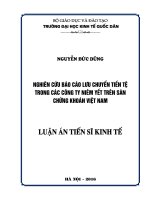 Nghiên cứu báo cáo lưu chuyển tiền tệ trong các công ty niêm yết trên sàn chứng khoán Việt Nam