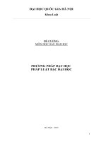 ĐỀ CƯƠNG  MÔN HỌC SAU ĐẠI HỌC PHƯƠNG PHÁP DẠY HỌC: PHÁP LUẬT BẬC ĐẠI HỌC