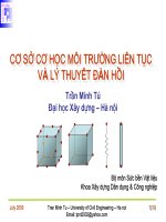Bài giảng cơ sở cơ học môi trường liên tục và lý thuyết đàn hồi  chương 6   lý thuyết đàn hồi tuyến tính