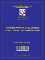 Áp dụng phương pháp học tập dựa trên vấn đề (problem based learning) cho môn gây mê gây tê cơ bản 1 tại đại học y dược thành phố hồ chí minh