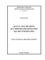 Quản lý thay đổi trong quá trình đổi mới phương pháp dạy học ở trường THCS 