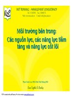 Bài giảng quản trị chiến lược   môi trường bên trong  các nguồn lực, các năng lực tiềm tàng và năng lực cốt lõi