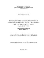 Tổng hợp, nghiên cứu cấu trúc và hoạt tính kháng tế bào ung thư của một số phức chất platin(II) chứa  piperidin và amin dị vòng