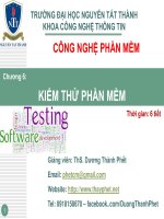 Bài giảng công nghệ phần mềm  chương 6    kiểm thử phần mềm