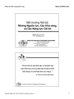 Bài giảng môi trường nội bộ  những nguồn lực, các khả năng, và các năng lực cốt lõi