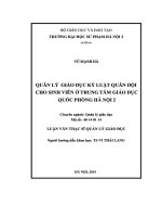 Quản lý giáo dục kỷ luật quân đội cho sinh viên ở trung tâm giáo dục quốc phòng hà nội 2