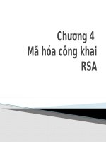 Bài giảng an toàn và bảo mật thông tin   chương 4 mã hóa công khai RSA