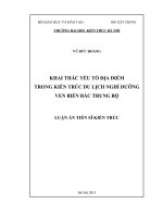 Khai thác yếu tố địa điểm trong kiến trúc du lịch nghỉ dưỡng ven biển bắc trung bộ