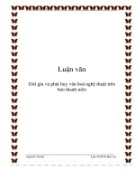 LUAN VAN GIU GIN VA PHAT HUY VAN HOA NGHE THUAT TREN BAO THANH NIEN