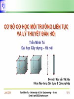 Bài giảng cơ sở cơ học môi trường liên tục và lý thuyết đàn hồi  chương 9   bài toán phẳng trong hệ toạ độ độc cực