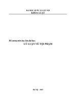 Đề cương môn học Sau đại học: LÝ LUẬN VỀ TỘI PHẠM