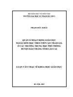 Quản lí hoạt động giáo dục ngoài môn học theo tiếp cận tham gia ở các trường trung học phổ thông huyện bảo thắng tỉnh lào cai 