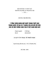 TƯ TƯỞNG THIÊN NHÂN HỢP NHẤT TRONG TRIẾT HỌC  TRUNG QUỐC CỔ ĐẠI VÀ Ý NGHĨA CỦA NÓ ĐỐI VỚI VIỆC  BẢO VỆ MÔI TRƯỜNG SINH THÁI Ở VIỆT NAM HIỆN NAY