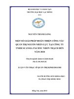 Một số giải pháp hoàn thiện công tác quản trị nguồn nhân lực tại công ty trách nhiệm hữu hạn scansia pacific nhơn trạch đến năm 2020 