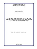 Tổ chức hoạt động ngoại khóa về cuộc đời và sự nghiệp của đại tướng võ nguyên giáp trong dạy học lịch sử ở trường trung học phổ thông 