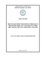 Một số giải pháp nhằm hoàn thiện quản trị nguồn lực tại công ty TNHH MTV gia nghĩa đến năm 2020 