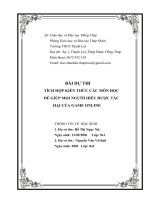 VẬN DỤNG KIẾN THỨC LIÊN MÔN ĐỂ GIẢI QUYẾT TÌNH HUỐNG THỰC TIỄN HỌC SINH THCS  TÁC HẠI CỦA GAMES ONLINE