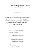 Nghiên cứu ứng dụng các chính sách marketing của một số công ty dược phẩm hàng đầu thế giới tại việt nam