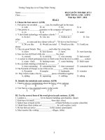 Đề tham khảo thi học kì 2 lớp 8 môn Tiếng Anh