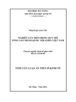 Nghiên cứu biến động quy mô tổng sản phẩm quốc nội việt nam (TT) 