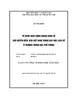 Luận văn Tổ chức hoạt động ngoại khóa về chủ quyền biển, đảo Việt Nam trong dạy học lịch sử ở trường trung học phổ thông