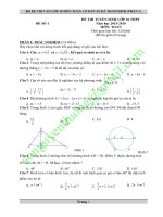 BỘ ĐỀ THI VÀO LỚP 10 MÔN TOÁN CÓ ĐÁP ÁN MỚI NHẤT ĐÃ THẨM ĐỊNH (PHẦN 1)