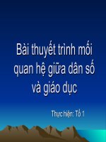 Bài thuyết trình mối quan hệ giữa dân số và giáo dục