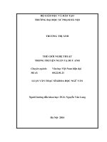 Luận văn thạc sĩ THẾ GIỚI NGHỆ THUẬT TRONG TRUYỆN NGẮN TẠ DUY ANH