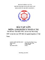 Bài tập lớn Tìm hiểu TPP vai trò của Mỹ trong TPP và lợi ích của TPP đối với ngành Logistics ở Việt Nam