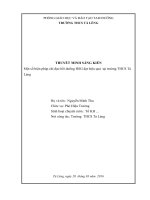 sáng kiến kinh nghiệm một số biện pháp chỉ đạo bồi dưỡng HSG đạt hiệu quả tại trường THCS tả lèng 