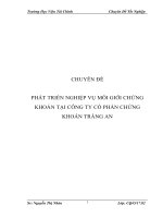 PHÁT TRIỂN NGHIỆP VỤ MÔI GIỚI CHỨNG KHOÁN TẠI CÔNG TY CỔ PHẦN CHỨNG KHOÁN TRÀNG AN
