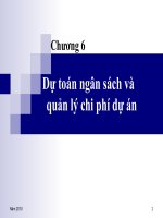 Slide: Chương 6 dự toán ngân sách và quản lý chi phí dự án
