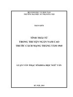 Luận văn Tình thái từ trong truyện ngắn Nam Cao trước cách mạng tháng Tám 1945