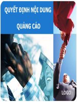 Slide quản trị quảng cáo: QUYẾT ĐỊNH NỘI DUNG  QUẢNG CÁO