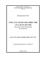 Luận văn Sáng tác dành cho thiếu nhi của Xuân Quỳnh