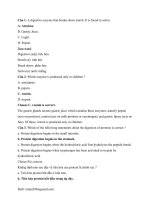 Câu hỏi trắc nghiệm phần enzyme hệ tiêu hóa anh việt