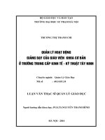 Luận văn Quản lý hoạt động giảng dạy của giáo viên khoa Cơ bản ở Trường Trung cấp Kinh tế-Kỹ thuật Tây Ninh