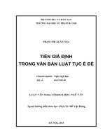 Luận văn Tiền giả định trong văn bản luật tục Ê Đê