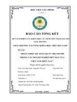 HOÀN THIỆN kế TOÁN QUẢN TRỊ CHI PHÍ TRONG các DOANH NGHIỆP dệt MAY của VIỆT NAM HIỆN NAY 