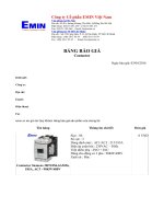 Tài liệu Bảng giá Contactor