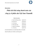 Phân tích khả năng thanh toán của công ty cổ phần sữa Việt Nam Vinamilk