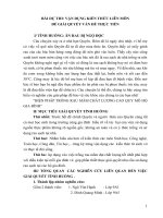 BÀI dự THI vận DỤNG KIẾN THỨC LIÊN môn để GIẢI QUYẾT vấn đề THỰC TIỄN về vấn đề sử DỤNG RAU AN TOÀN RAU mầm